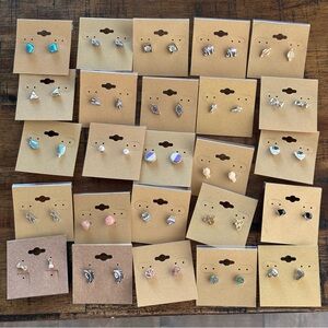 Bundle of 25 pairs of Small Fashion Stud Earrings NEW